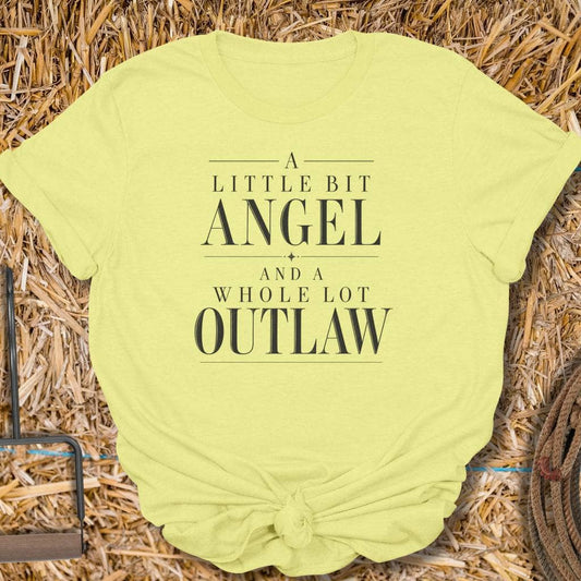 Latigo Cowboy Angel & Outlaw Tee T-Shirt S / Cornsilk