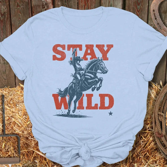 Latigo-Cowboy Authentics Light Blue / S Stay Wild Tee