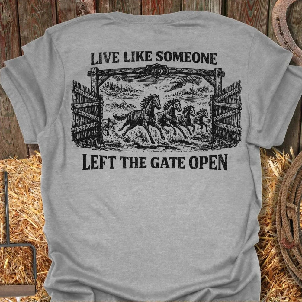 Latigo-Cowboy Authentics Sport Grey / S Gate Open Tee