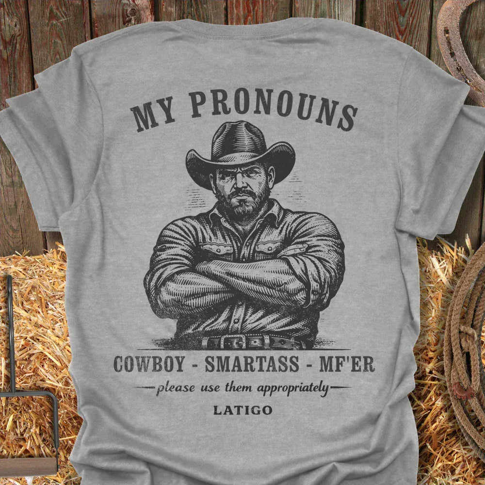 Latigo-Cowboy Authentics Sport Grey / S Pronouns Tee
