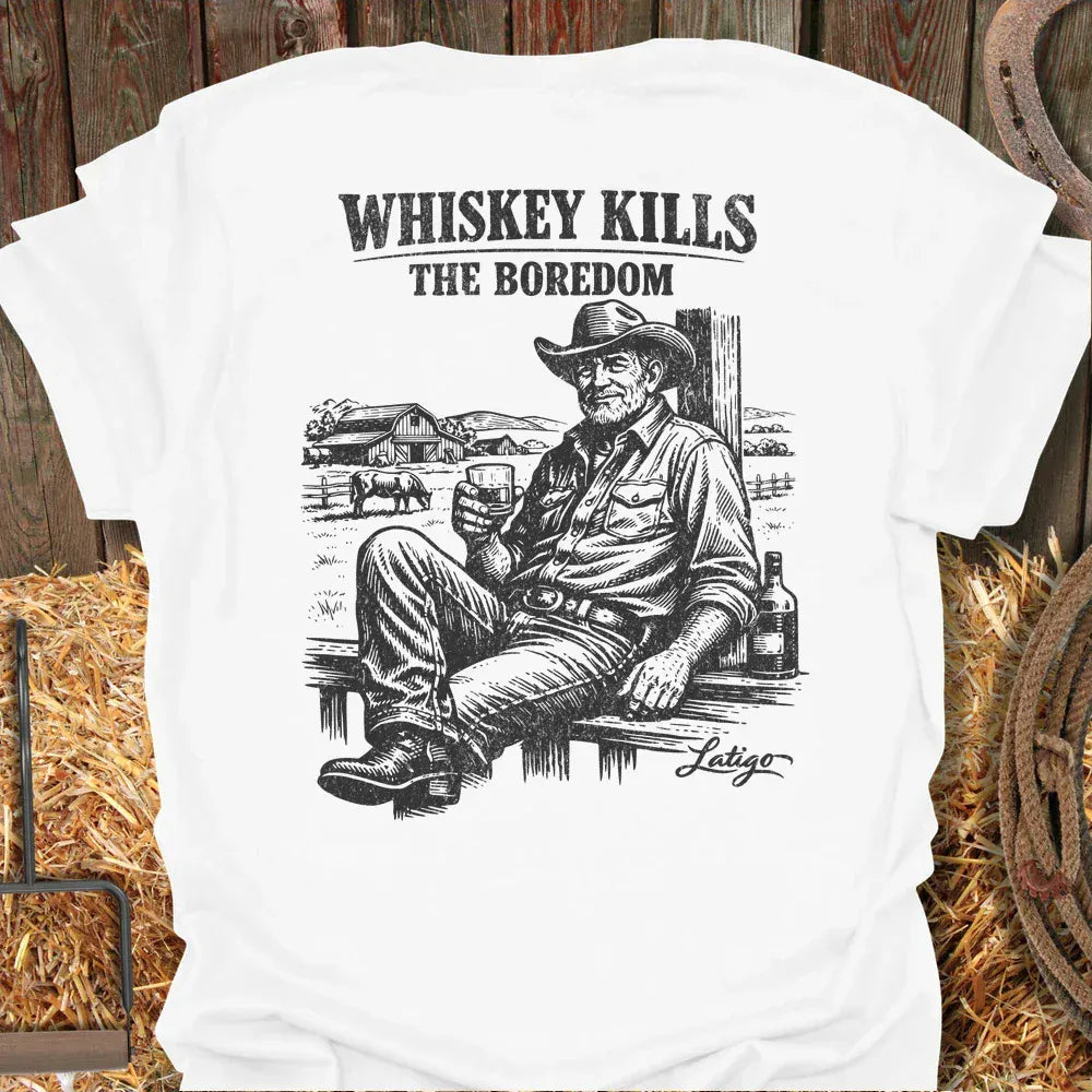 Latigo-Cowboy Authentics White / S Whiskey Kills Tee