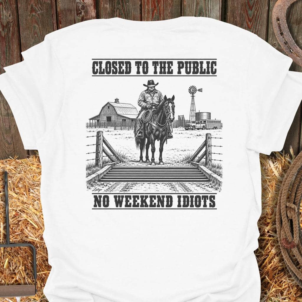 Latigo Cowboy Closed To The Public Tee T-Shirt S / White