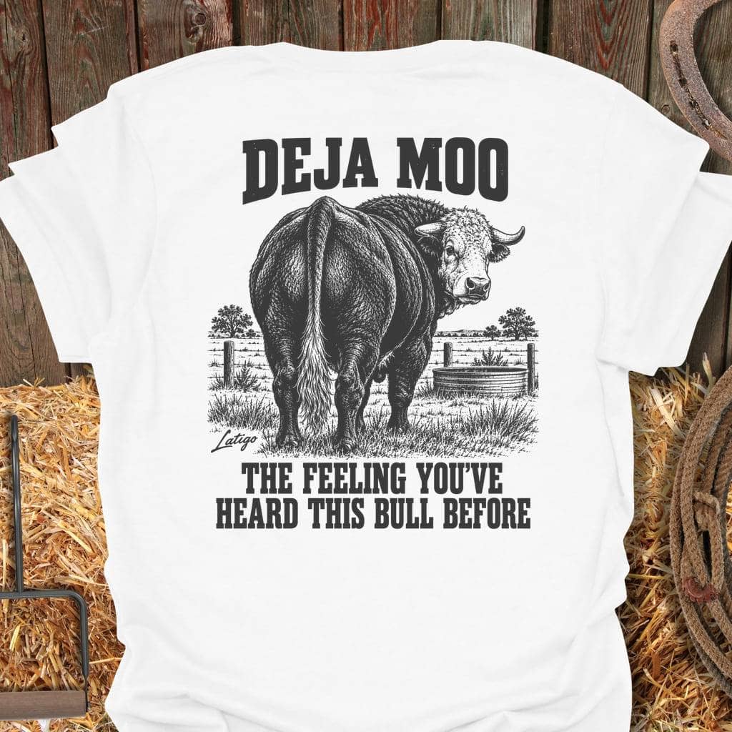 Latigo Cowboy Deja Moo Tee T-Shirt S / White