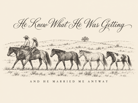 Latigo Cowboy Married Me Anyway Tee T-Shirt