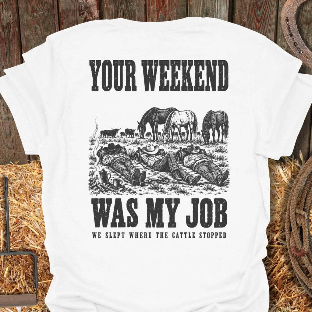 Latigo Cowboy My Job Tee T-Shirt White / S