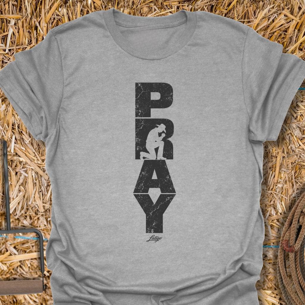 Latigo Cowboy Pray Tee T-Shirt S / Sport Grey