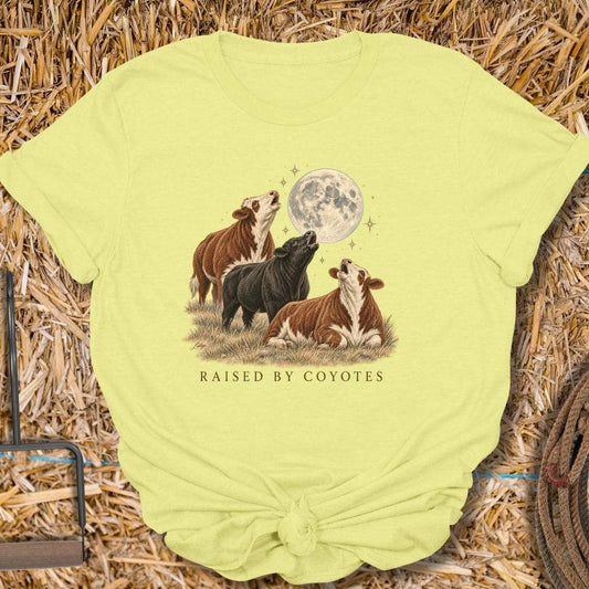 Latigo Cowboy Raised By Coyotes Tee T-Shirt S / Cornsilk