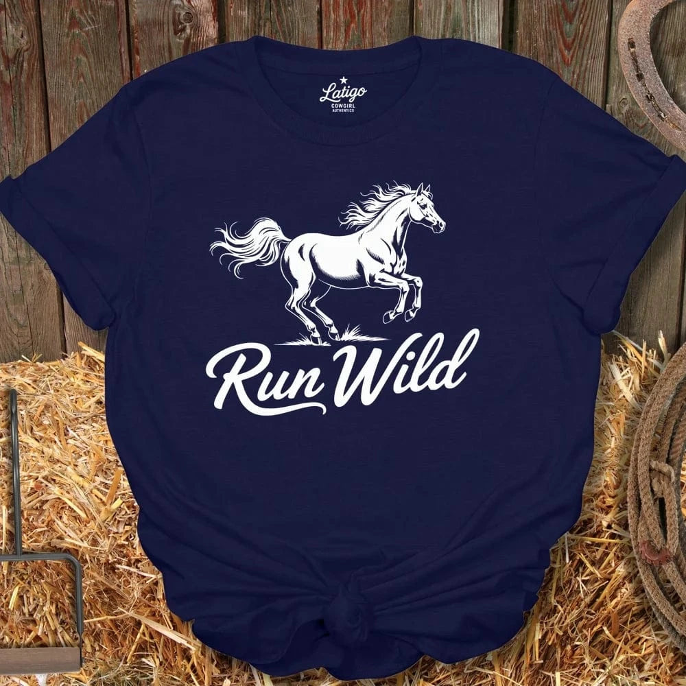 Latigo Cowboy Run WIld Tee Navy / S