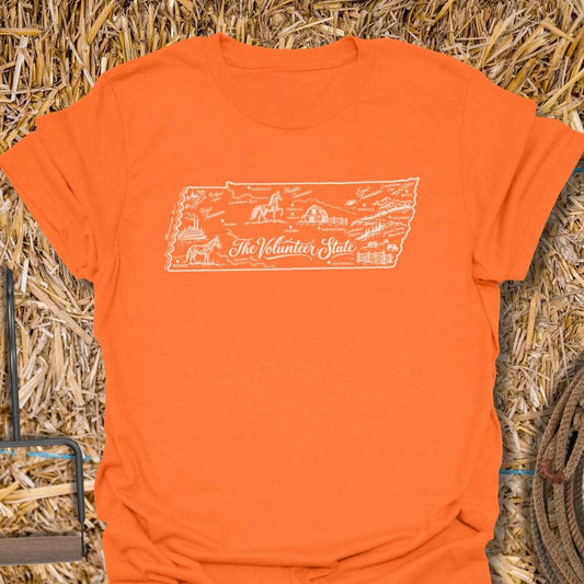 Latigo Cowboy Volunteer State Tee T-Shirt Orange / S