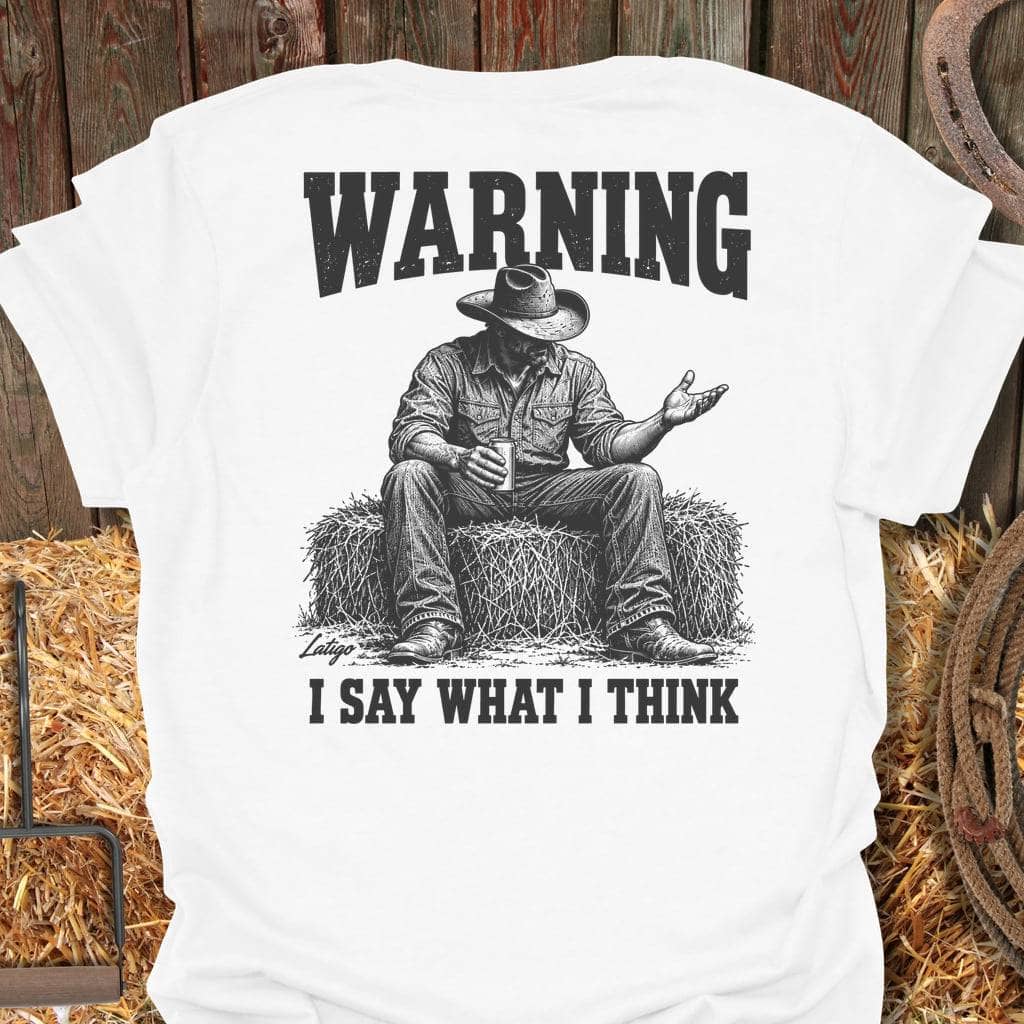 Latigo Cowboy Warning Tee T-Shirt S / White