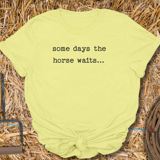 Printify T-Shirt Cornsilk / S Horse Waits Tee