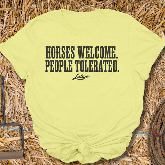 Printify T-Shirt Cornsilk / S Horses Welcomed Tee