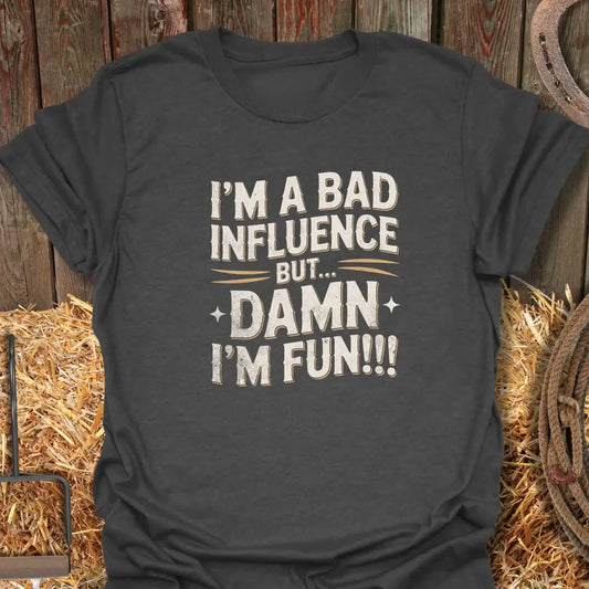 Printify T-Shirt Dark Heather / S Bad Influence Tee