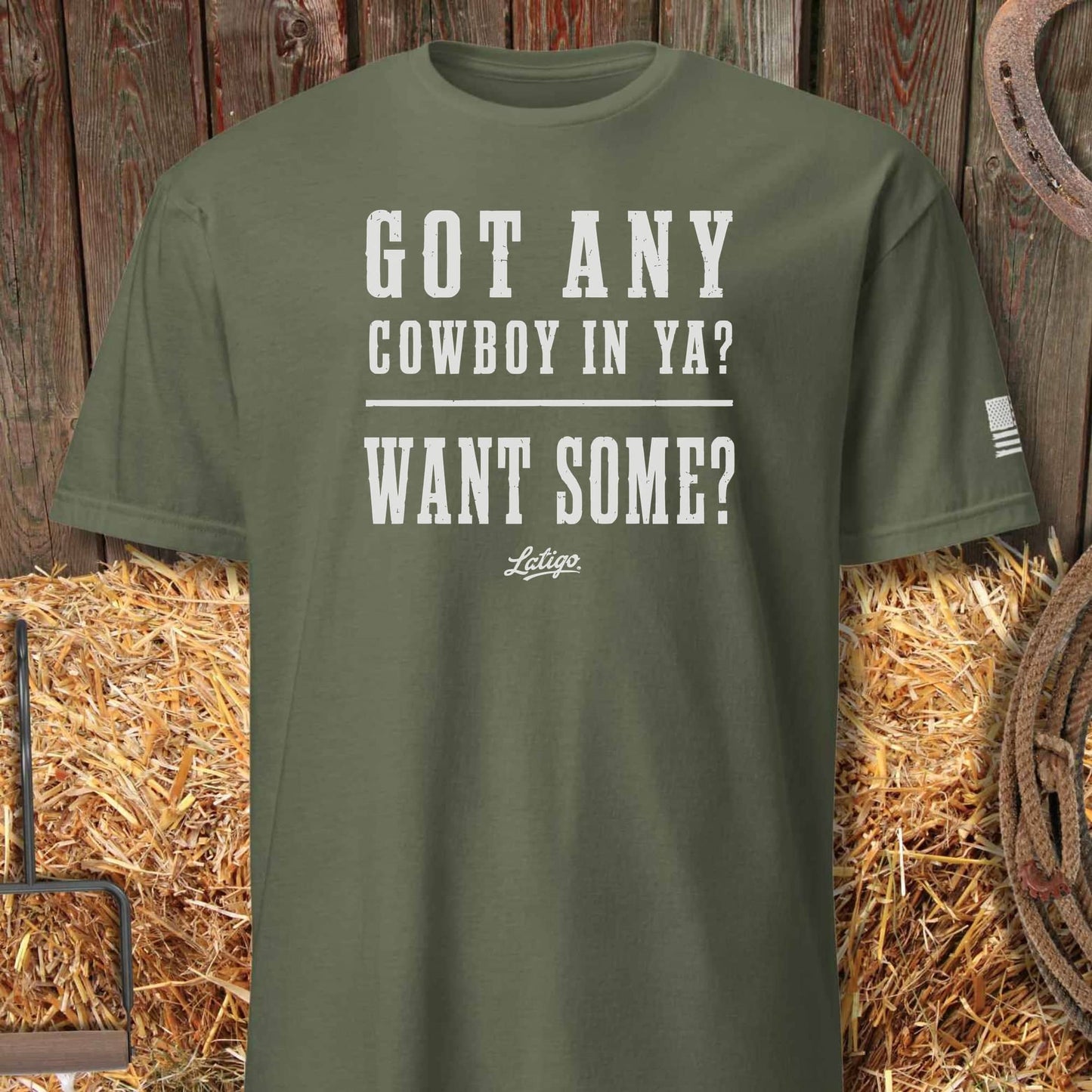 Printify T-Shirt Heather Military Green / S Want Some Tee