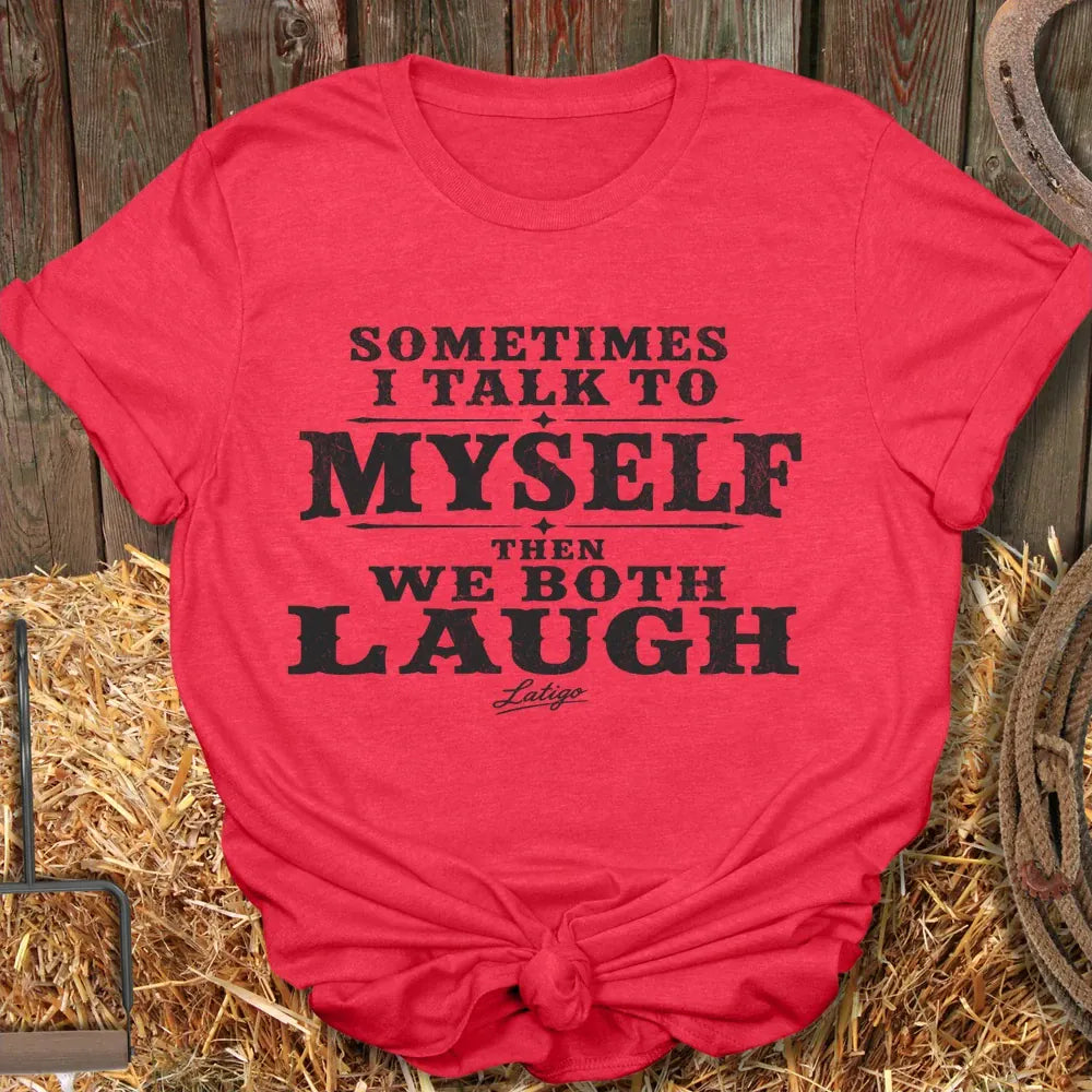 Printify T-Shirt Heather Red / S Both Laugh Tee