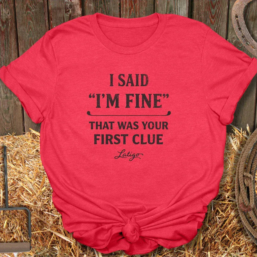 Printify T-Shirt Heather Red / S I’m Fine Tee