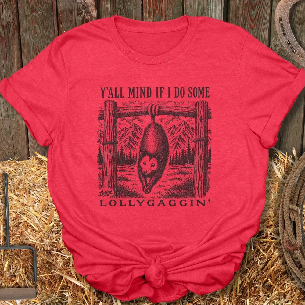 Printify T-Shirt Heather Red / S Lollygaggin Tee