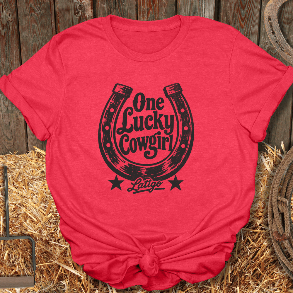 Printify T-Shirt Heather Red / S Lucky Cowgirl Tee