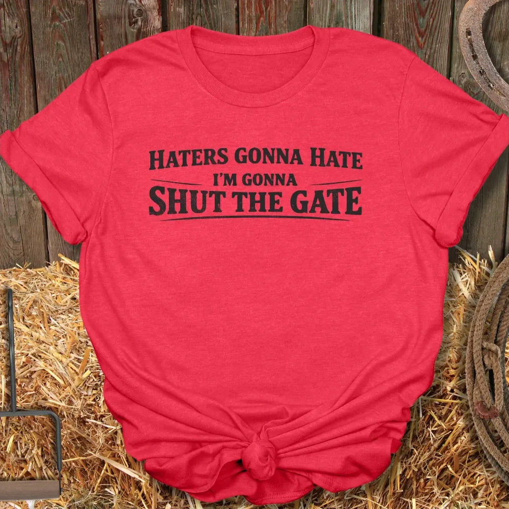 Printify T-Shirt Heather Red / S Shut The Gate Tee