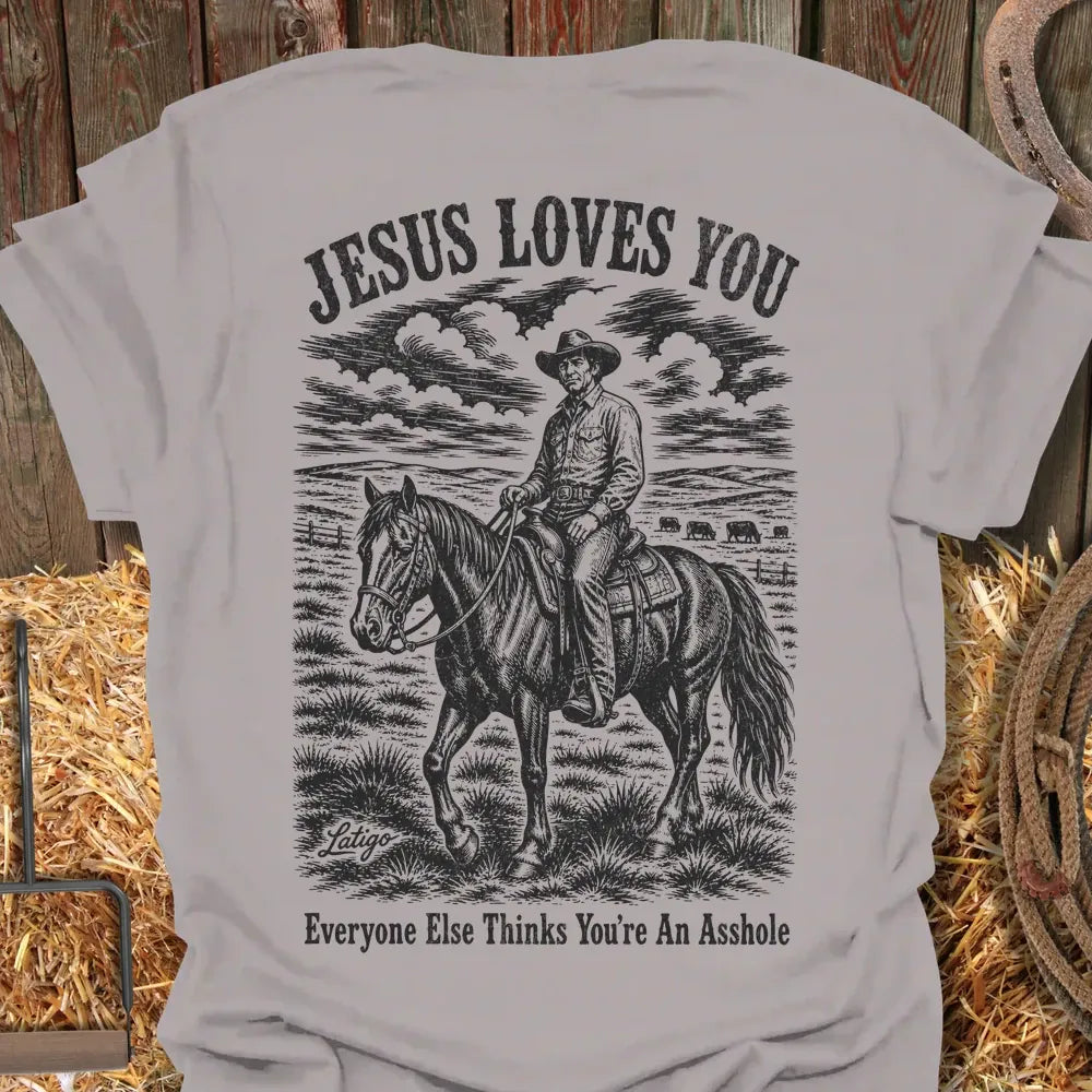 Printify T-Shirt Ice Grey / S Jesus Loves You Tee