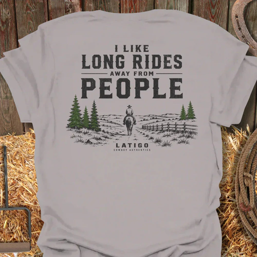 Printify T-Shirt Ice Grey / S Long Rides Tee