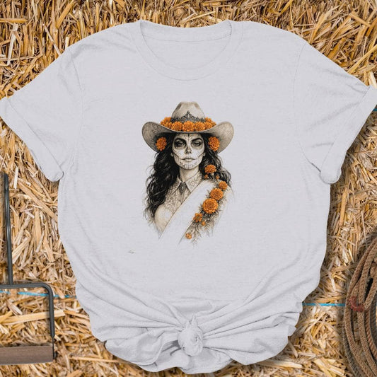 Printify T-Shirt Ice Grey / S Marigold Muerta Tee
