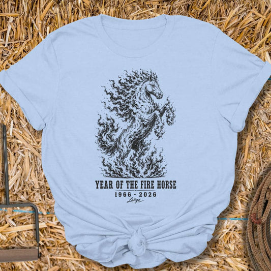 Printify T-Shirt Light Blue / S Fire Horse Tee