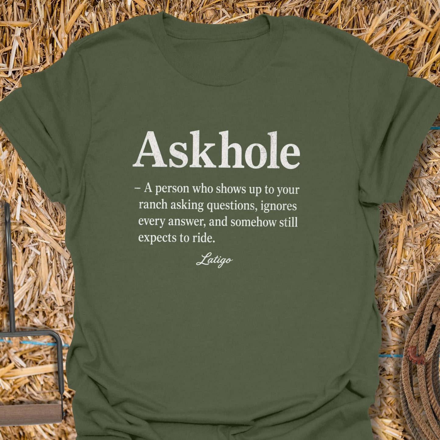 Printify T-Shirt Military Green / S Askhole Tee