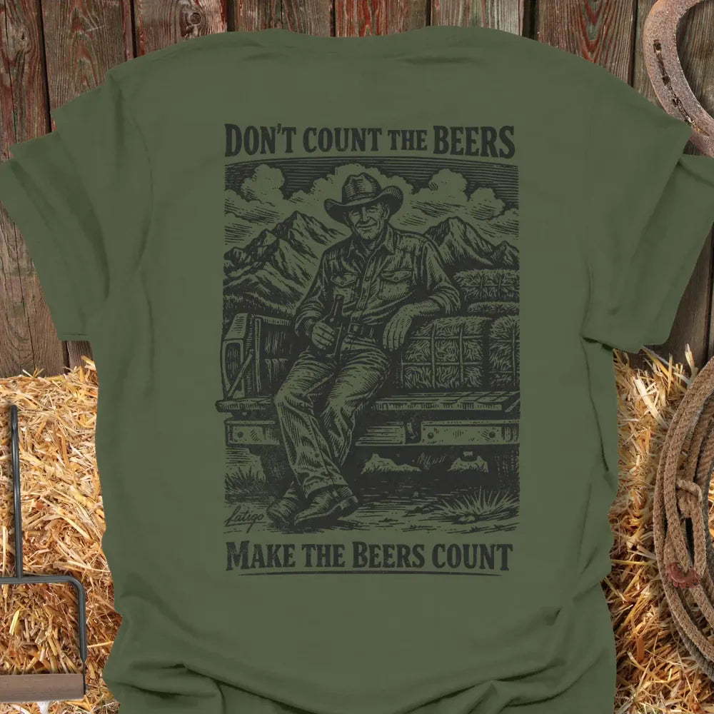 Printify T-Shirt Military Green / S Beers Count Tee