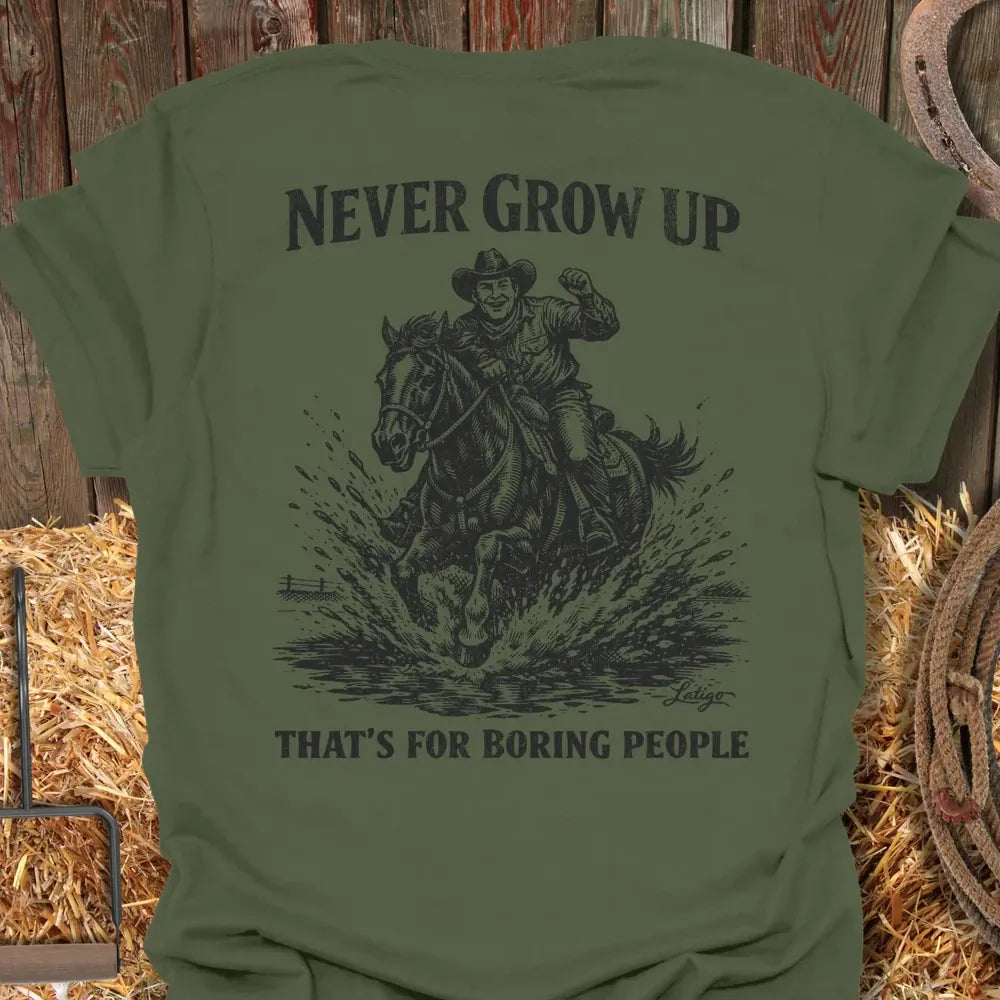 Printify T-Shirt Military Green / S Grow Up Tee