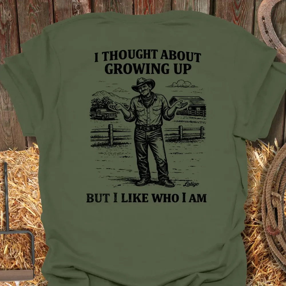 Printify T-Shirt Military Green / S Growing Up Tee