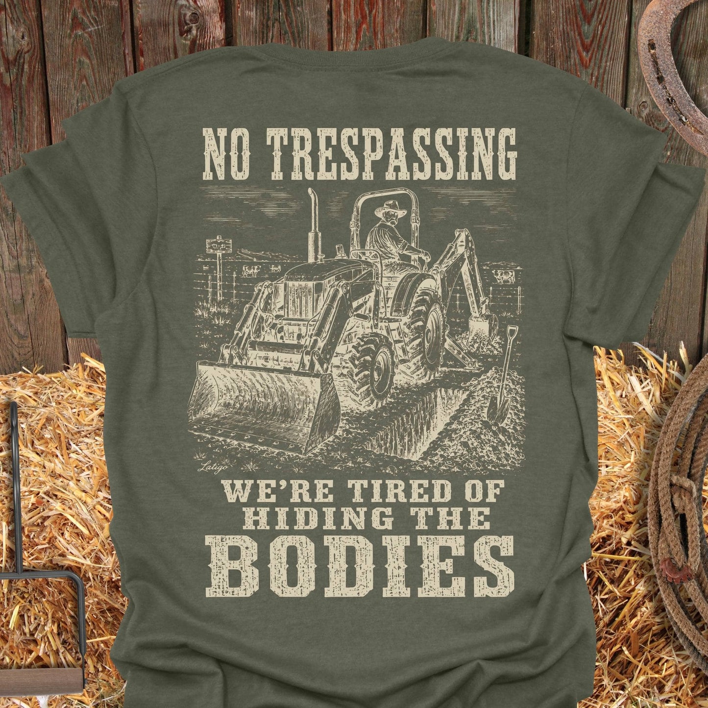 Printify T-Shirt Military Green / S Hiding Bodies Tee