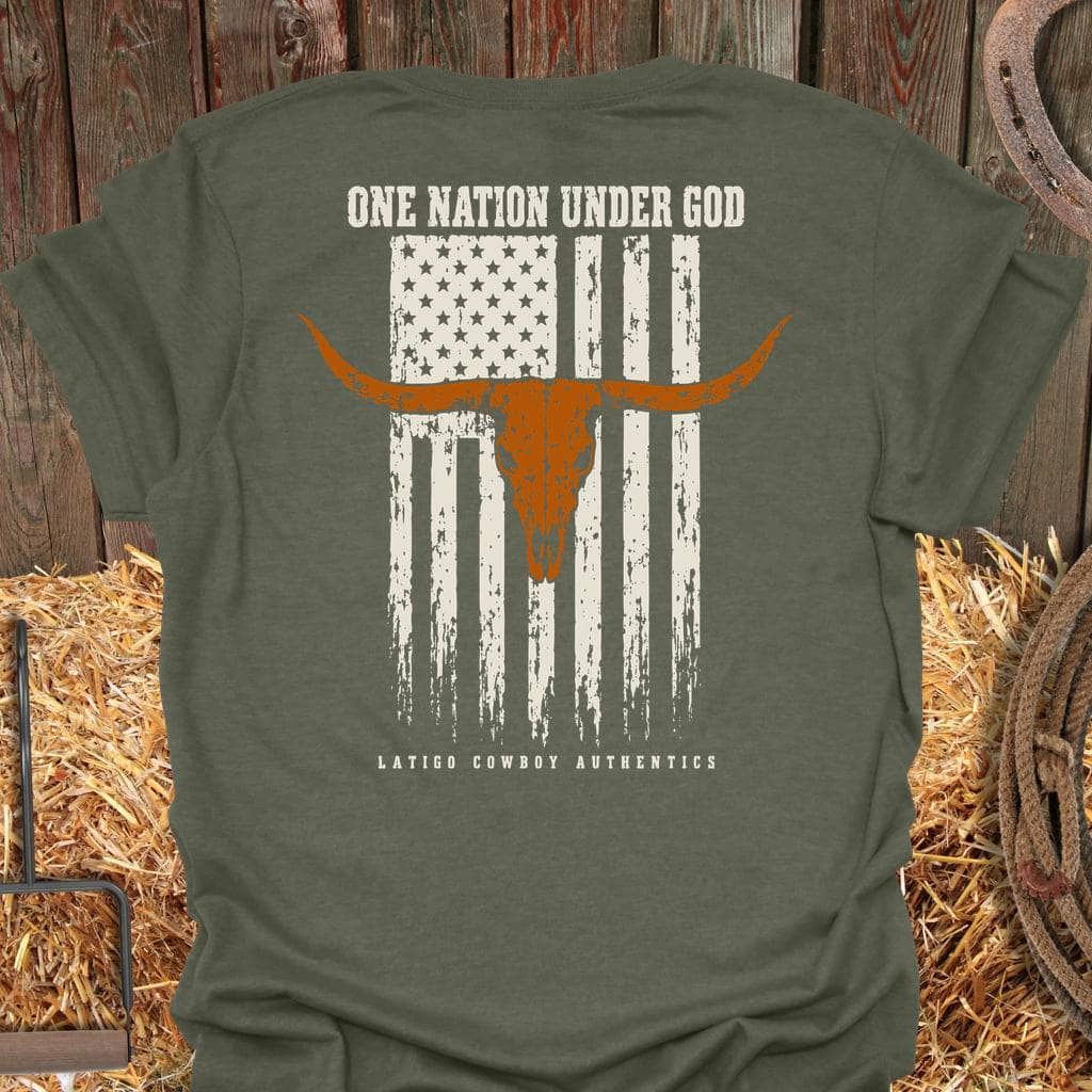 Printify T-Shirt Military Green / S Under God Tee