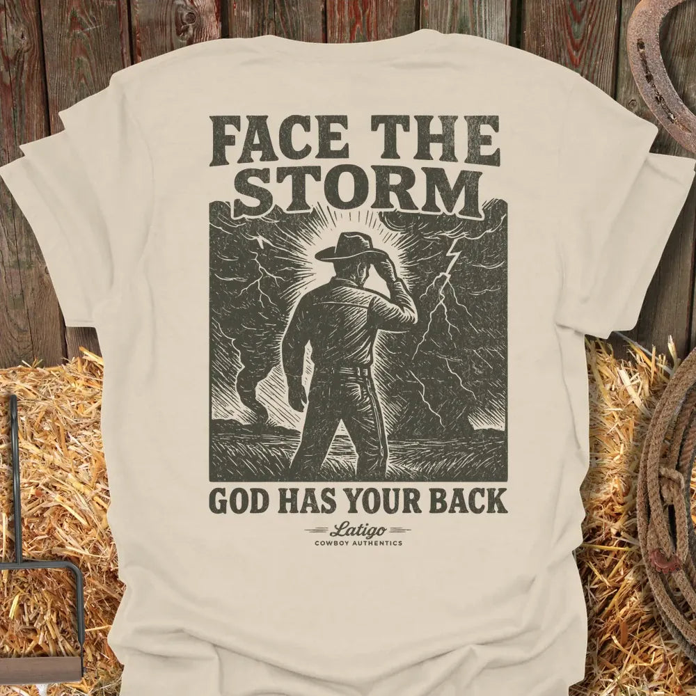 Printify T-Shirt Natural / S Face The Storm Tee