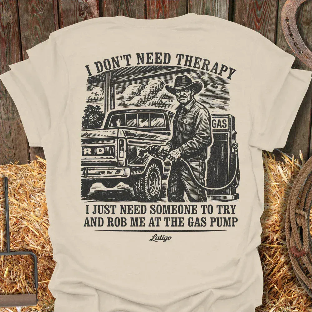 Printify T-Shirt Natural / S Gas Station Therapy Tee
