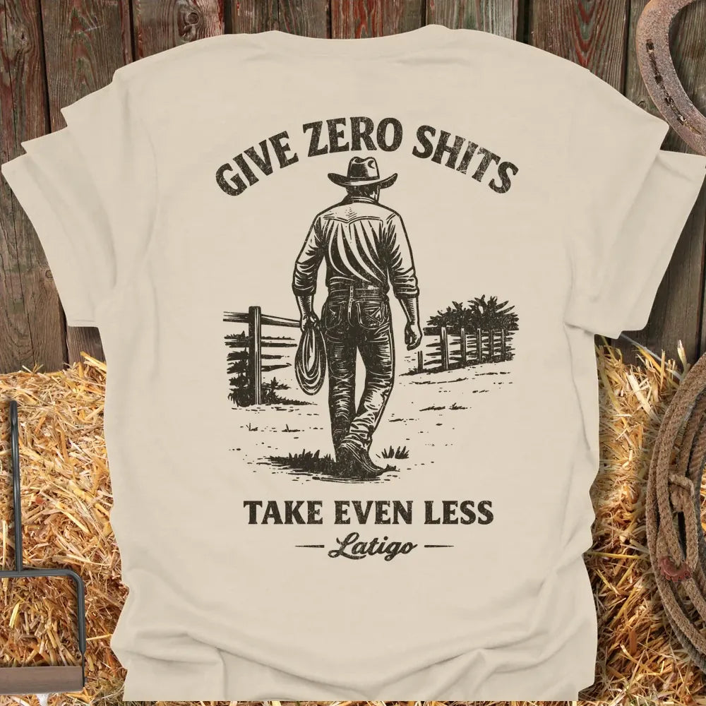 Printify T-Shirt Natural / S Give Zero Shits Tee