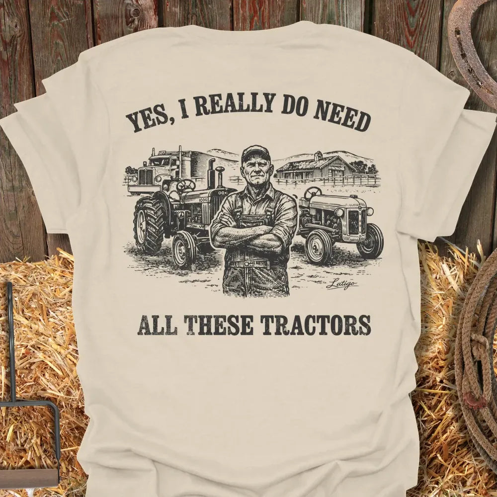 Printify T-Shirt Natural / S Need Tractors Tee
