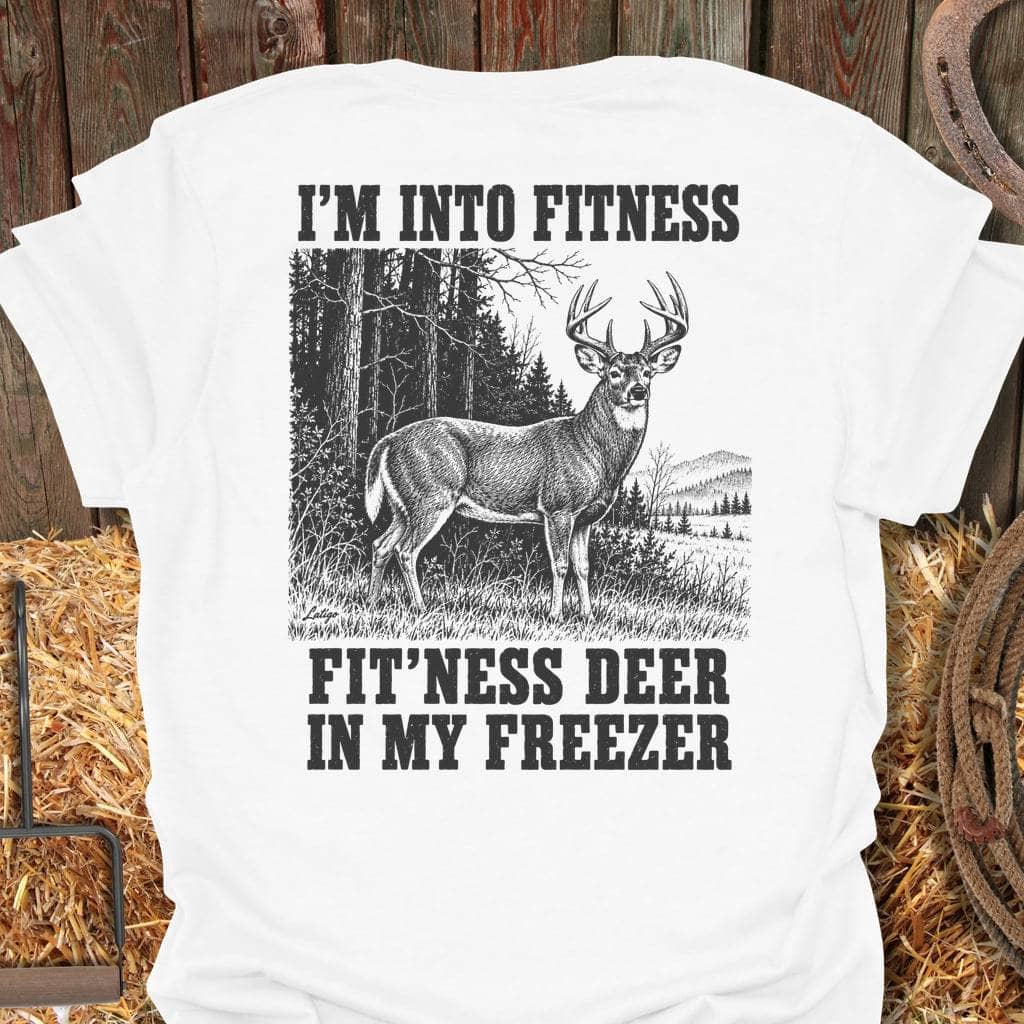 Printify T-Shirt S / White Fitness Deer Tee