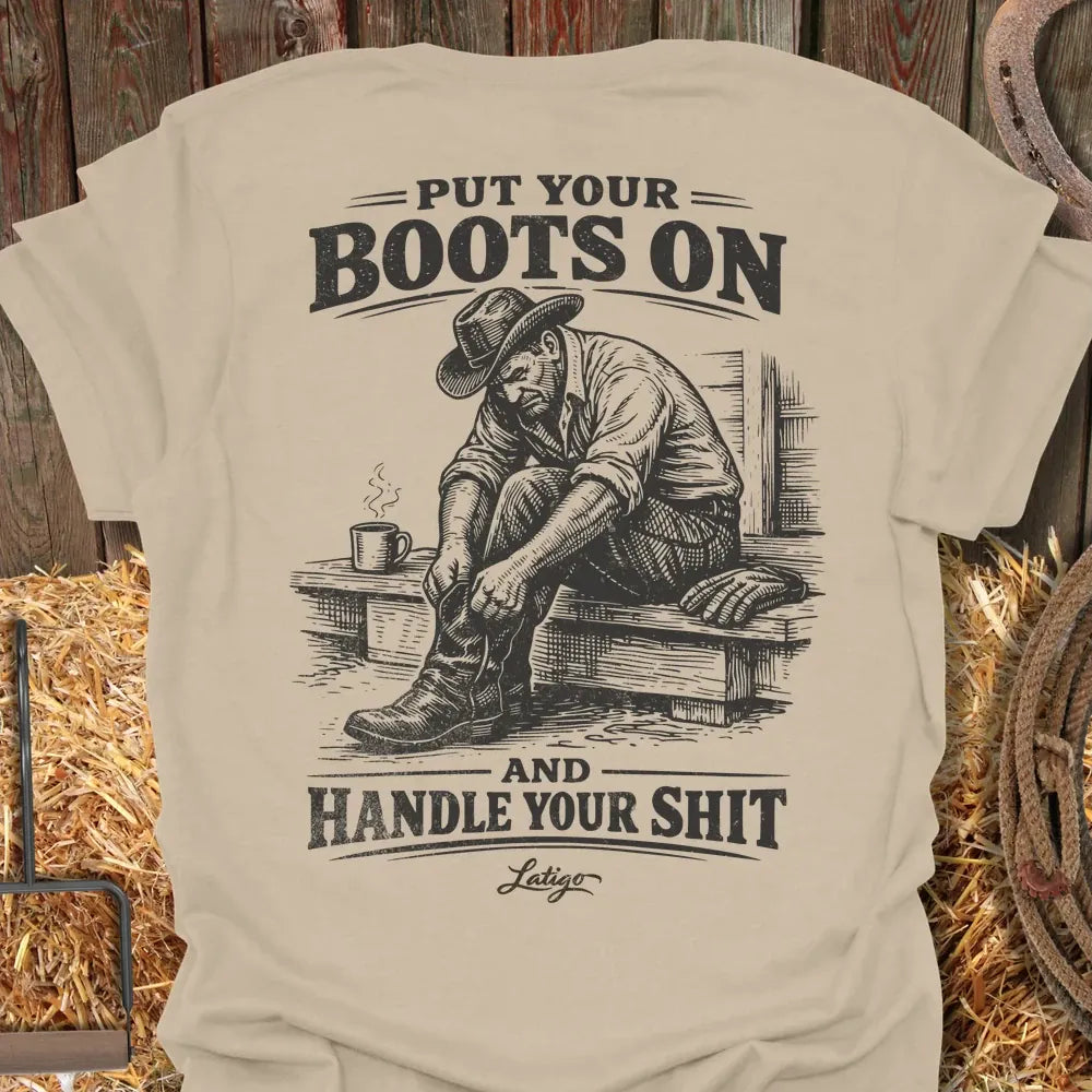 Printify T-Shirt Sand / S Boots Tee