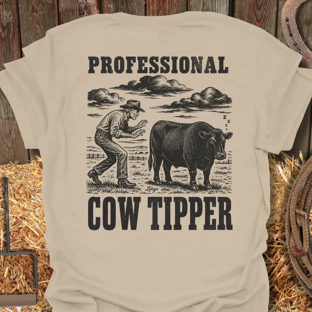 Printify T-Shirt Sand / S Cow Tipper Tee