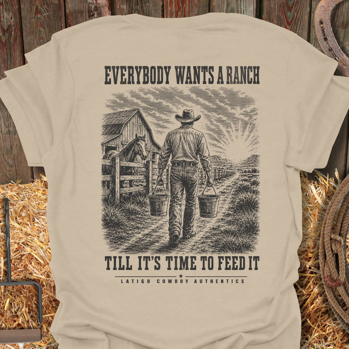 Printify T-Shirt Sand / S Feed It Tee