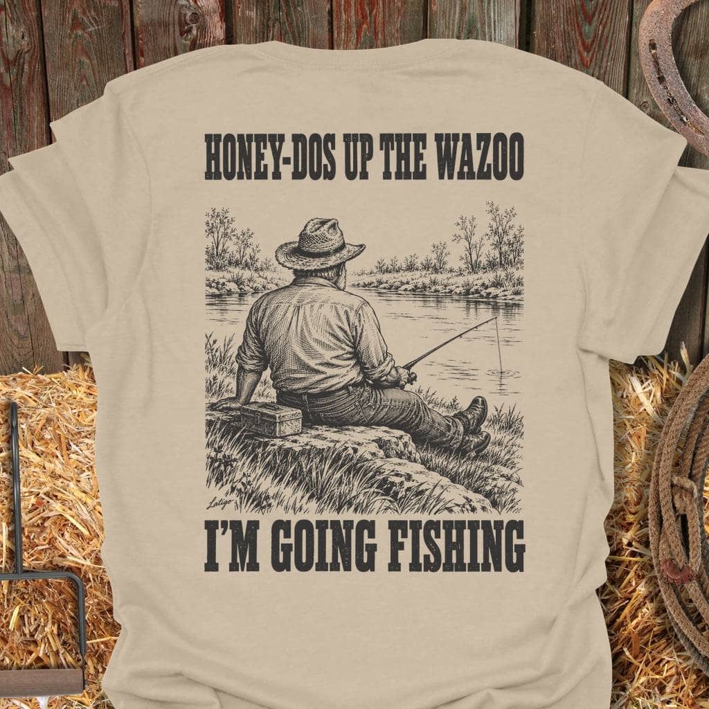 Printify T-Shirt Sand / S Gone Fishing Tee