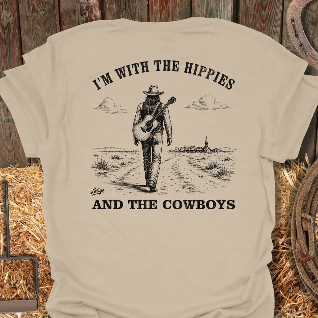 Printify T-Shirt Sand / S Hippies & Cowboys Tee