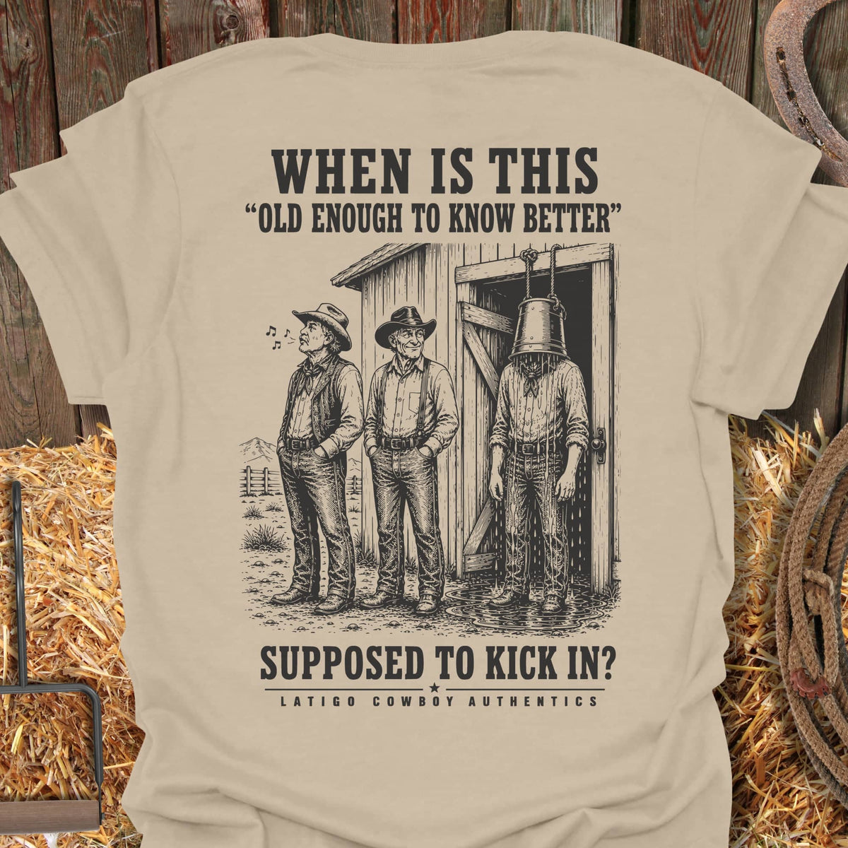 Printify T-Shirt Sand / S Old Enough Tee