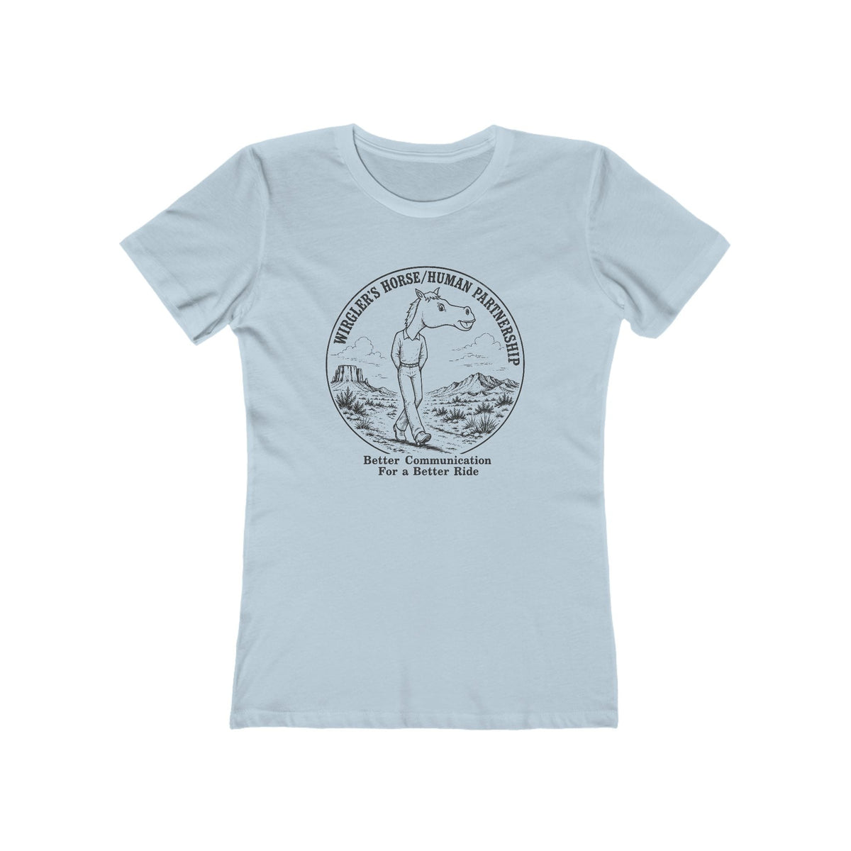 Printify T-Shirt Solid Light Blue / S Just Logo Boyfriend Tee