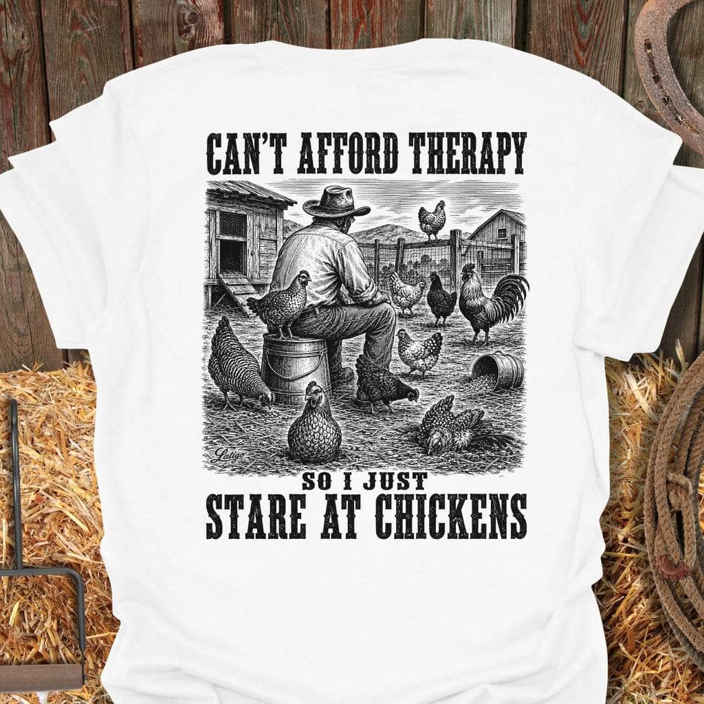 Printify T-Shirt White / S Chickens Therapy Tee
