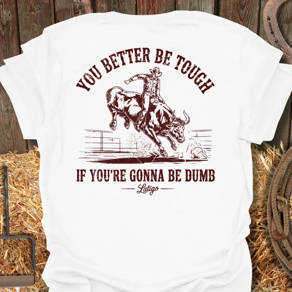 Printify T-Shirt White / S Dumb Tough Tee