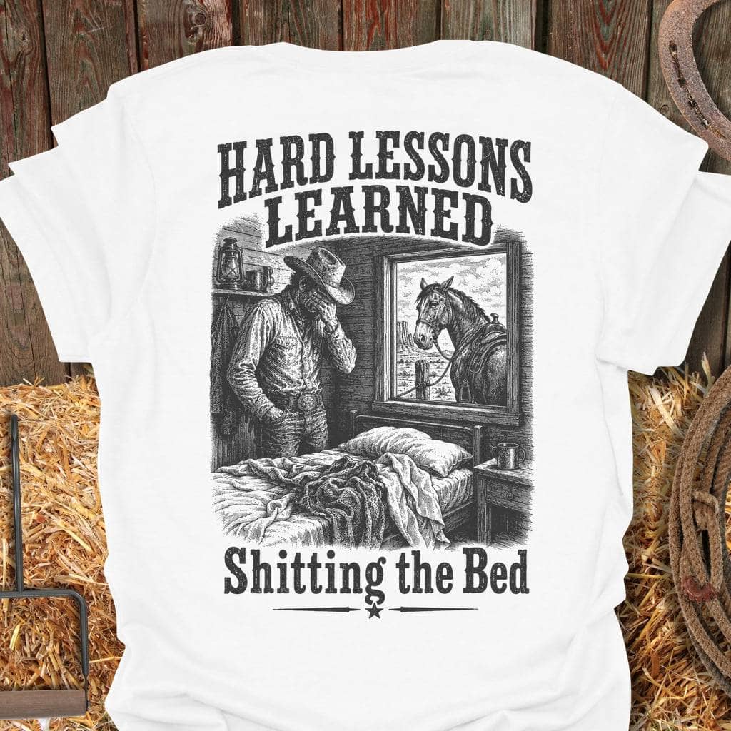 Printify T-Shirt White / S Hard Lessons Tee