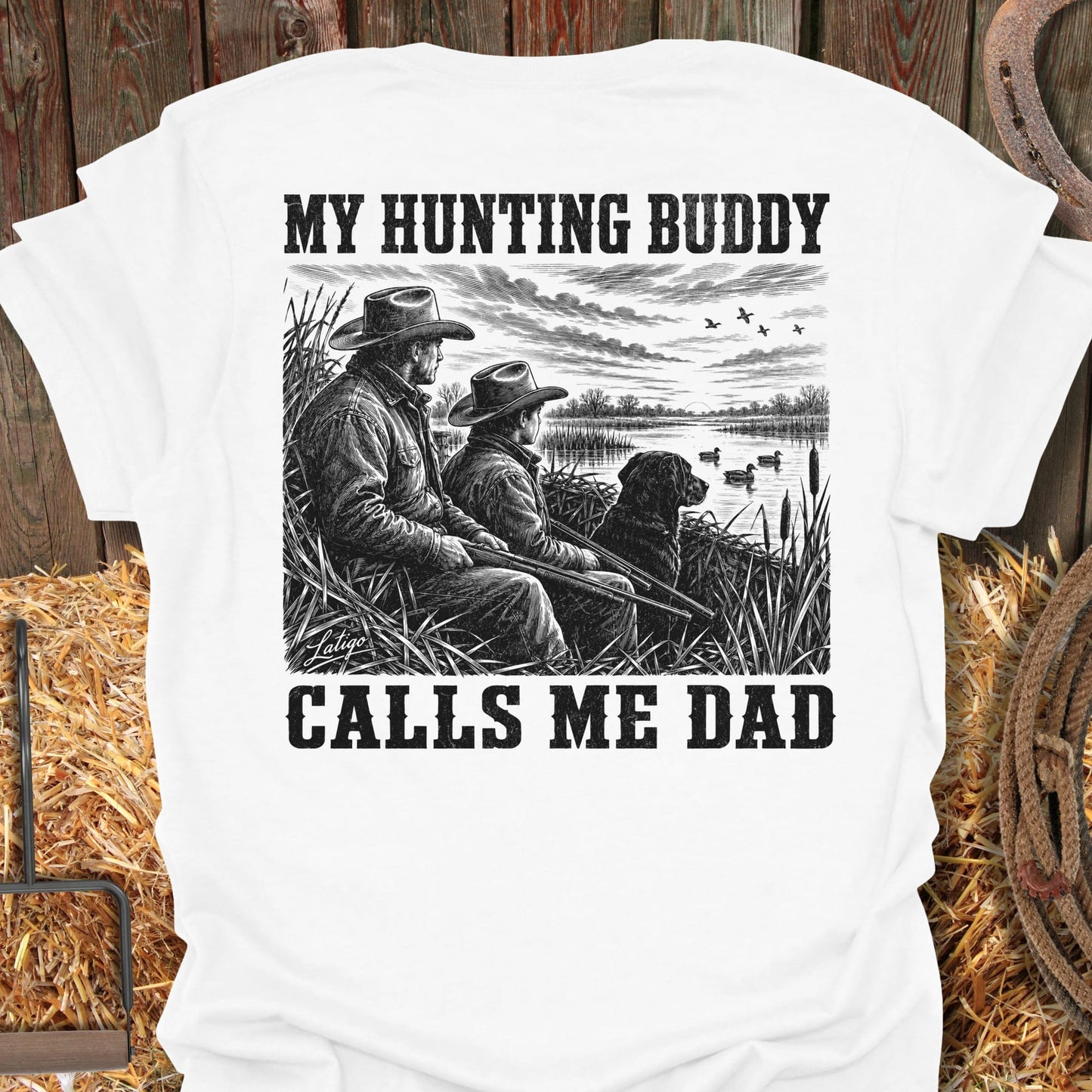 Printify T-Shirt White / S Hunting Buddy Tee