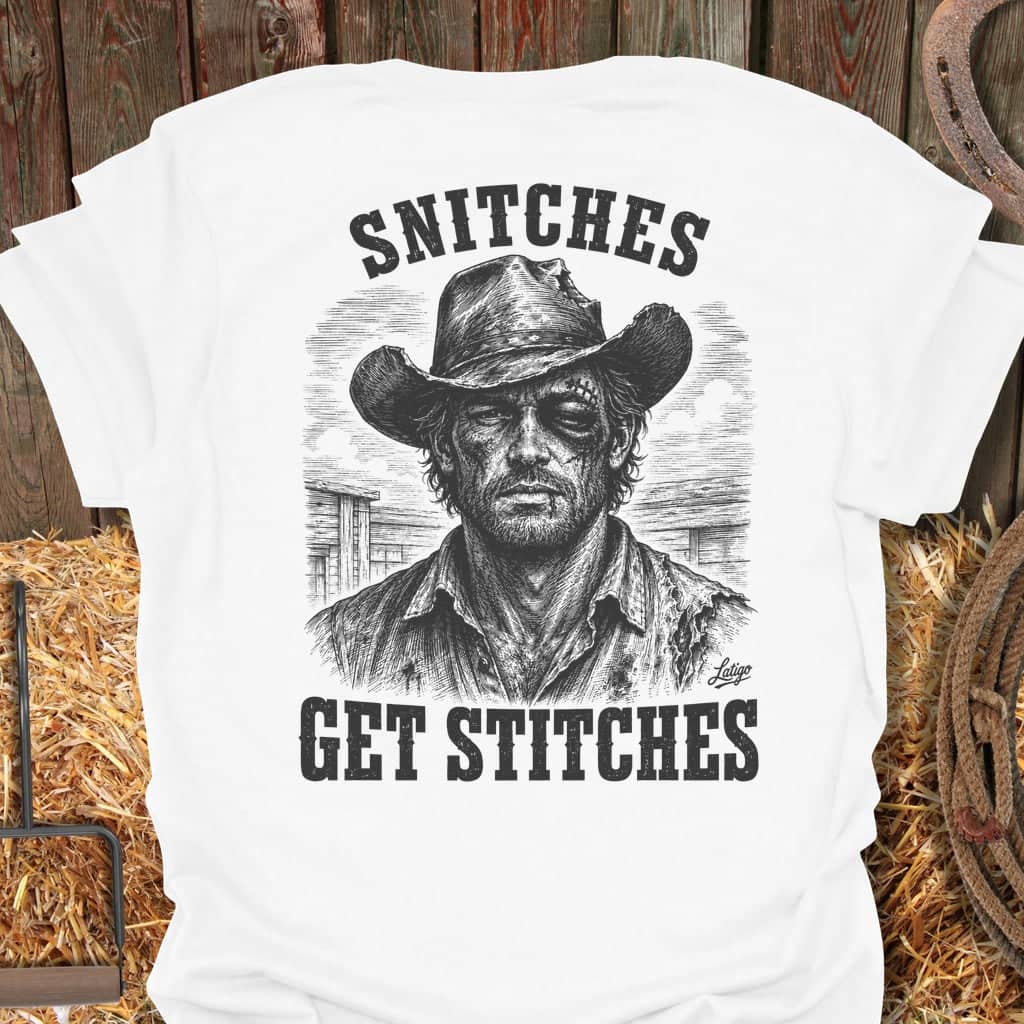 Printify T-Shirt White / S Snitches Back Tee